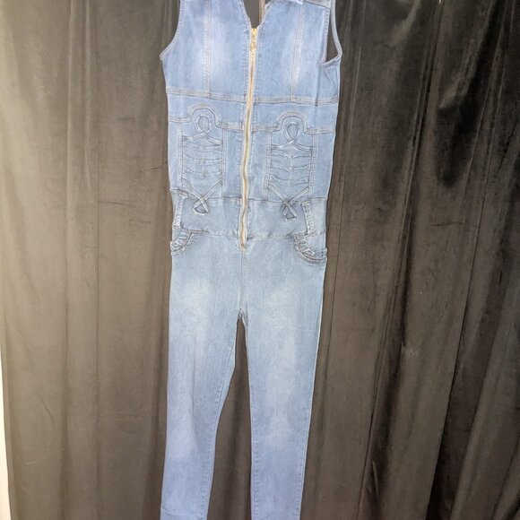 Mitzi Michel Colombian jean jumpsuit - Picture 1 of 4